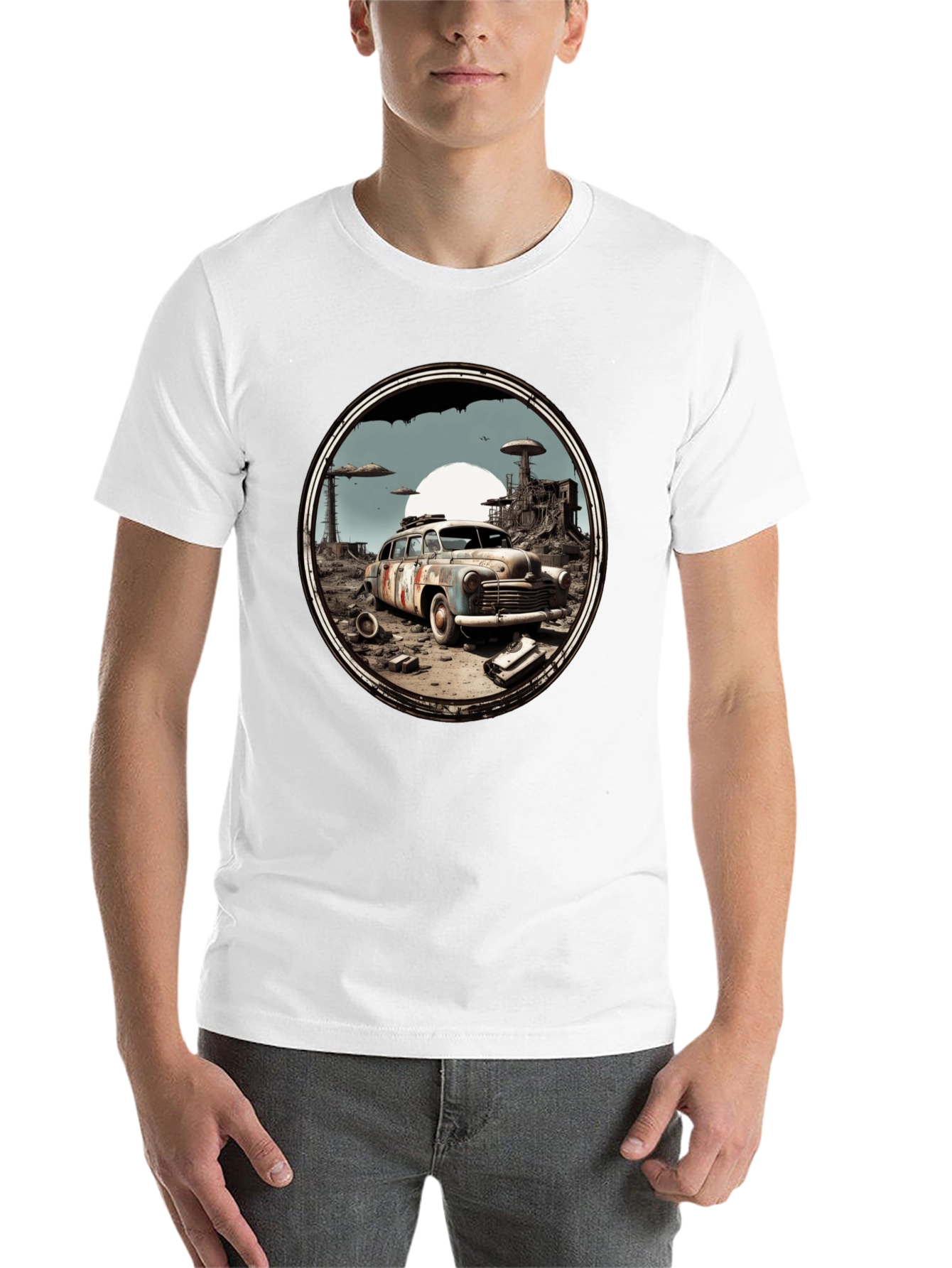 Post-Apocalyptic Car Graphic Tee - Black