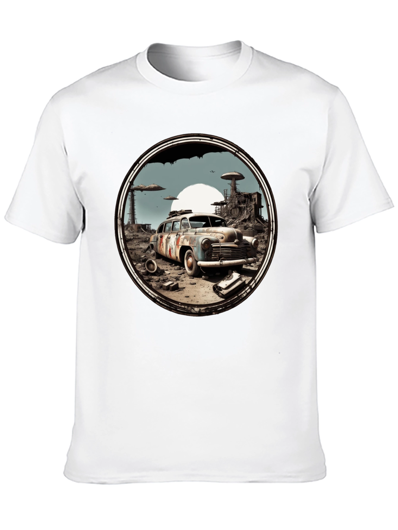 Post-Apocalyptic Car Graphic Tee - Black