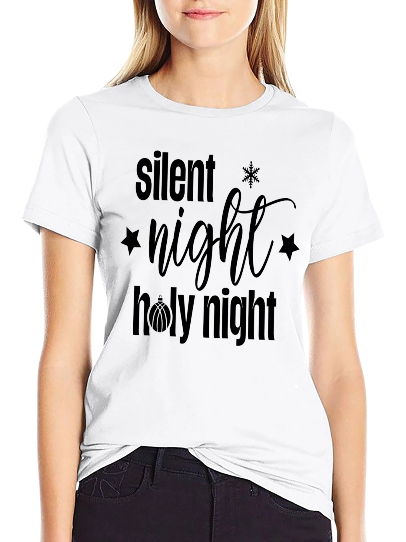 Silent Night Holy Night Christmas Graphic Tee