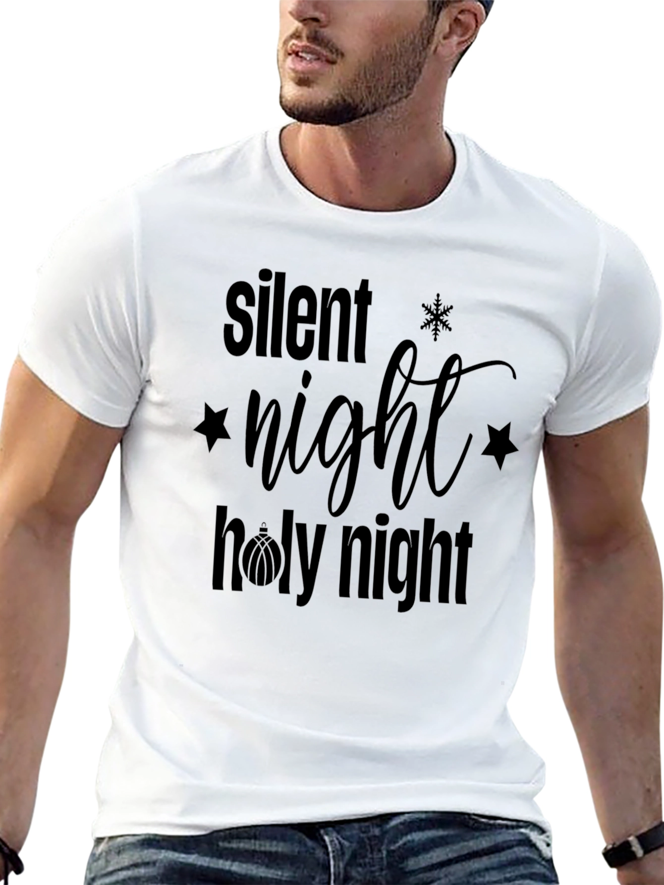 Silent Night Holy Night Christmas Graphic Tee