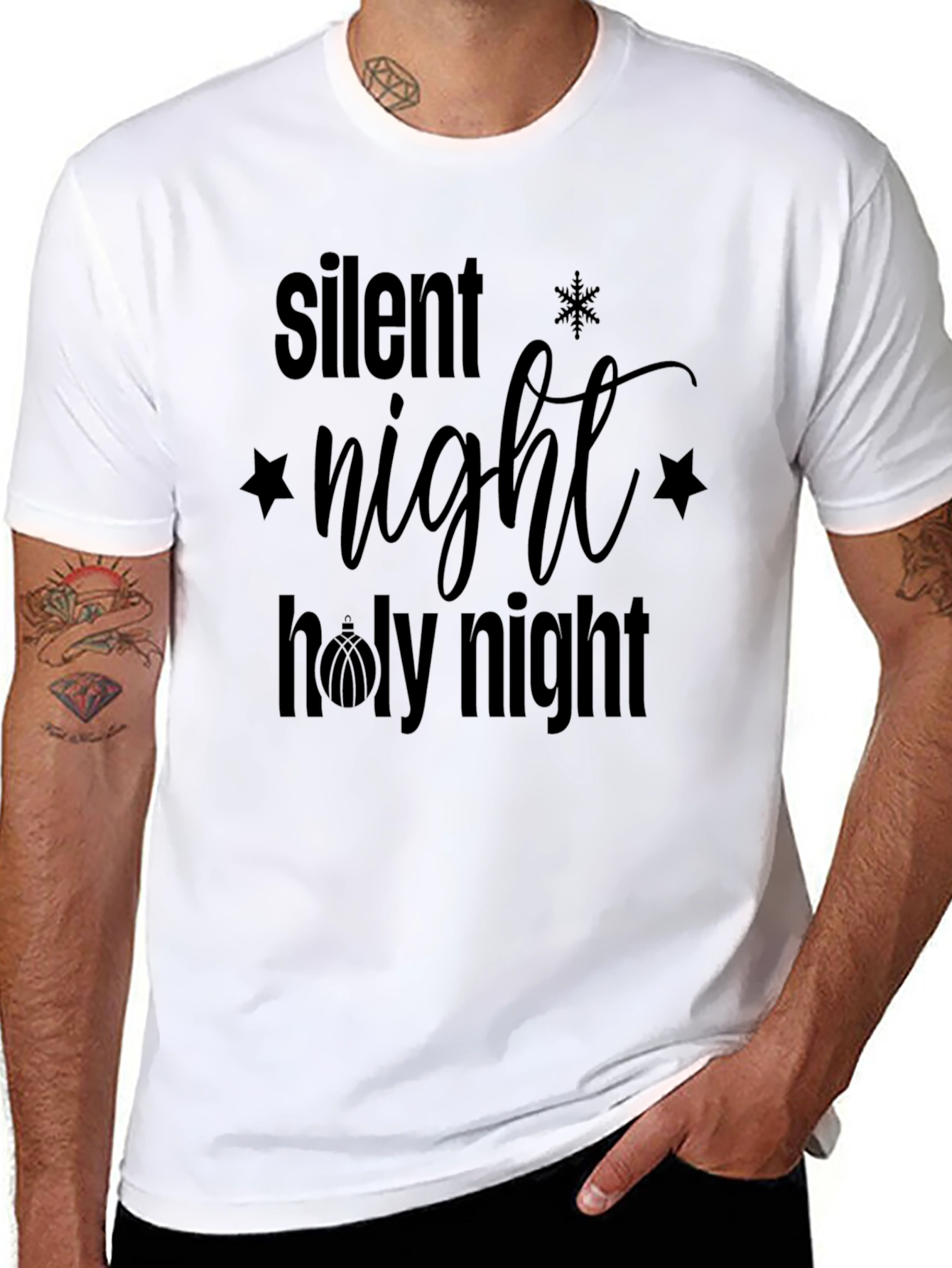 Silent Night Holy Night Christmas Graphic Tee