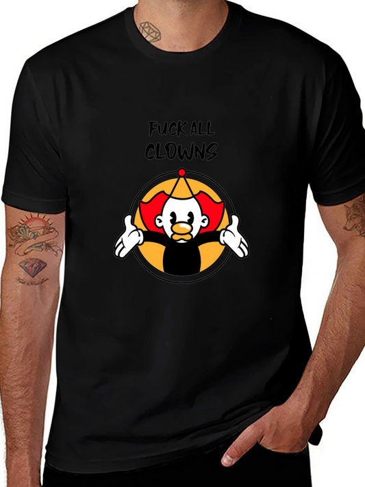 Fuck All Clowns Graphic Tee - Black Cotton T-Shirt