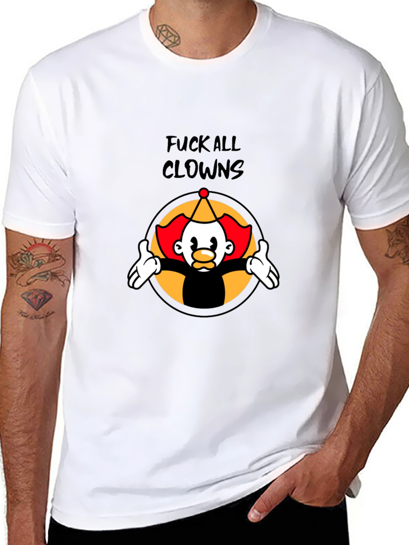 Fuck All Clowns Graphic Tee - Black Cotton T-Shirt