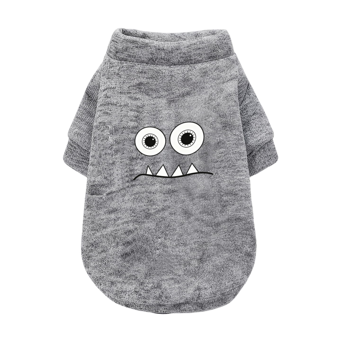 Minimal Sharp Tooth Monster Simple Gray Pet Cartoon Sweater
