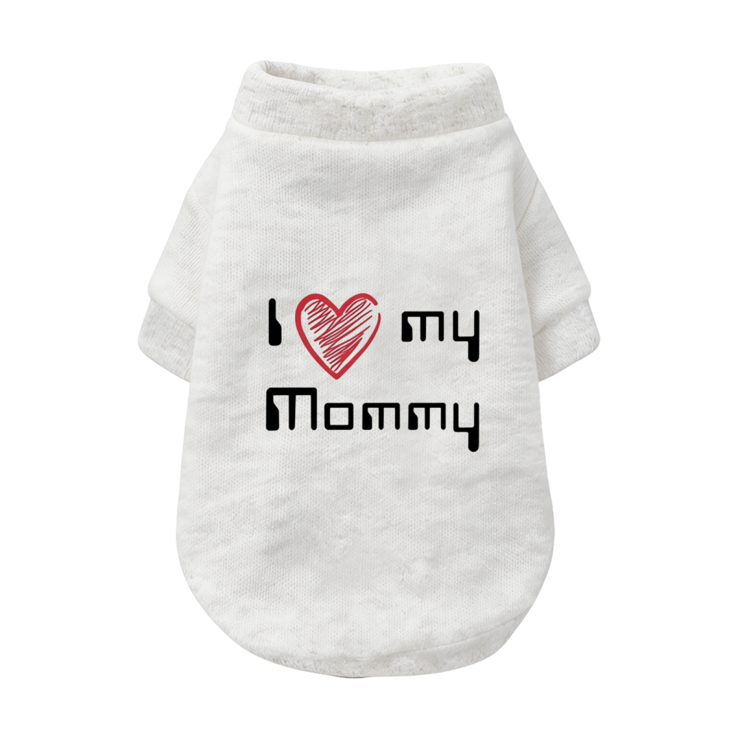 I Love My Mommy Heart Graphic Soft Dog Cardigan Sweater