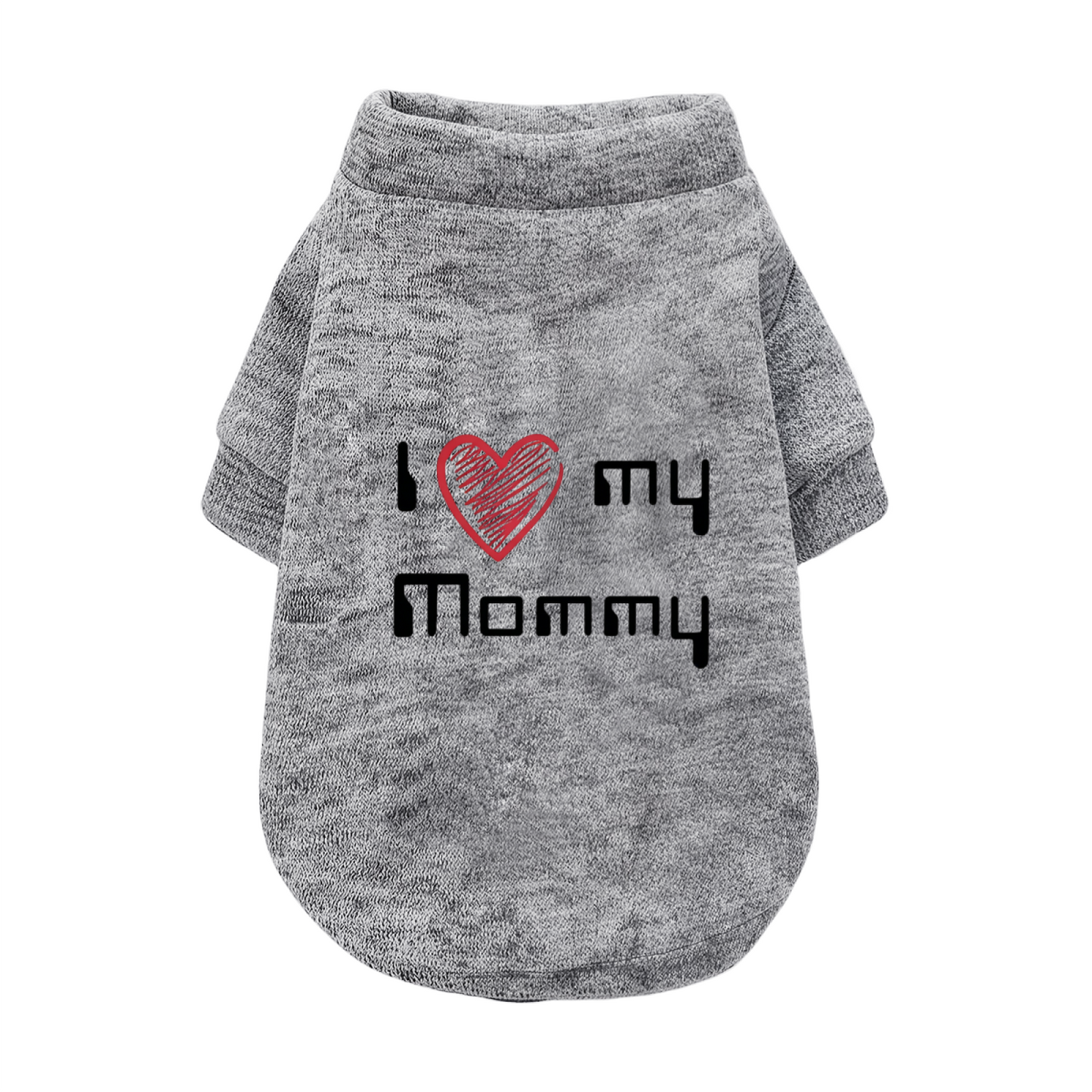 I Love My Mommy Heart Graphic Soft Dog Cardigan Sweater