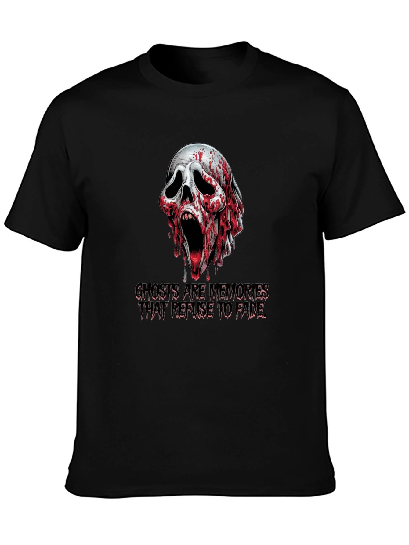 Spooky Skull Graphic Tee: Ghosts Are Memories