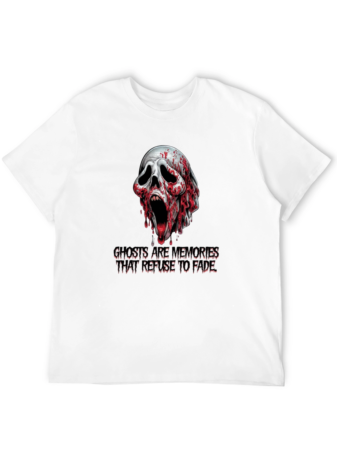 Spooky Skull Graphic Tee: Ghosts Are Memories