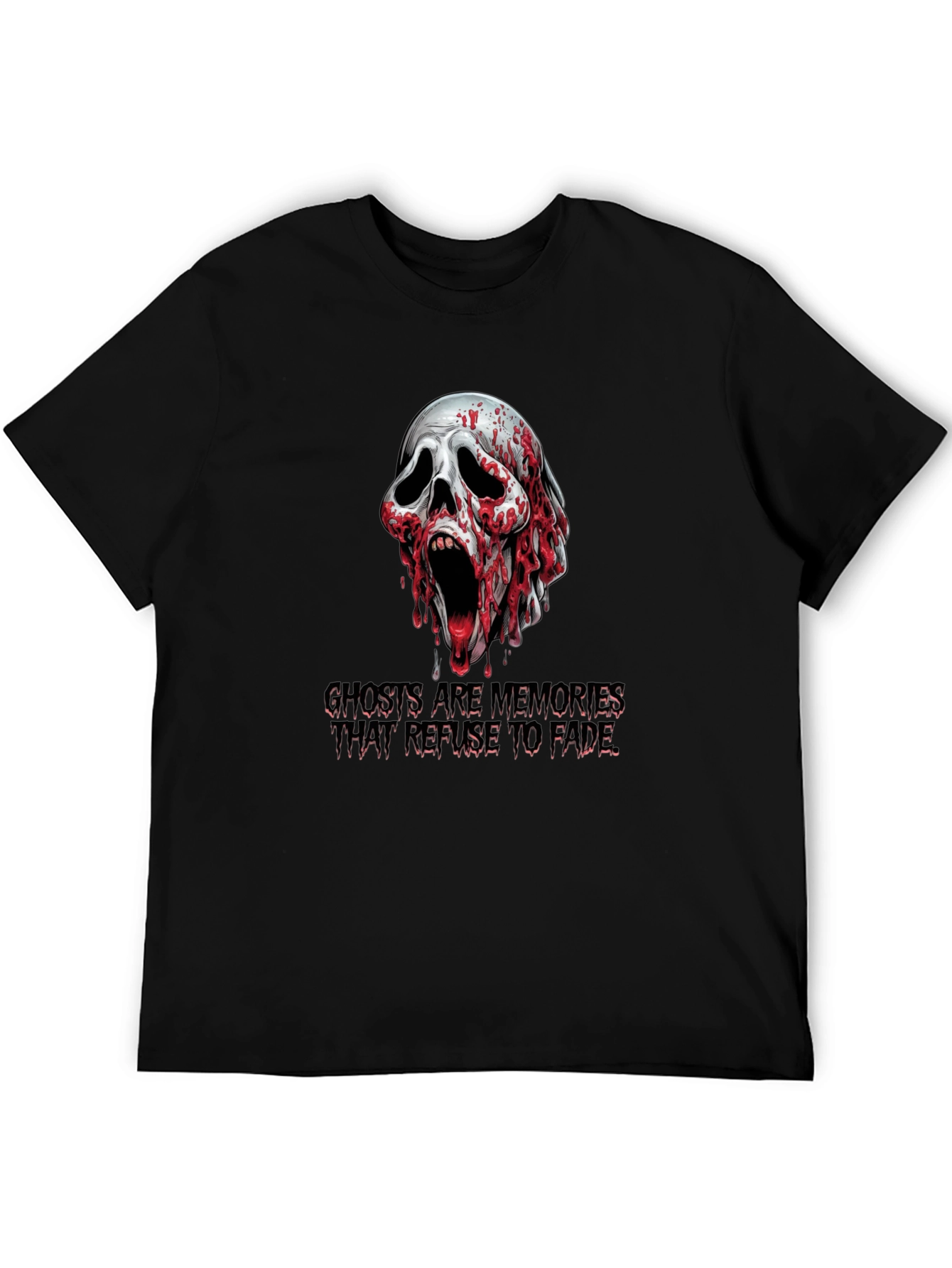 Spooky Skull Graphic Tee: Ghosts Are Memories