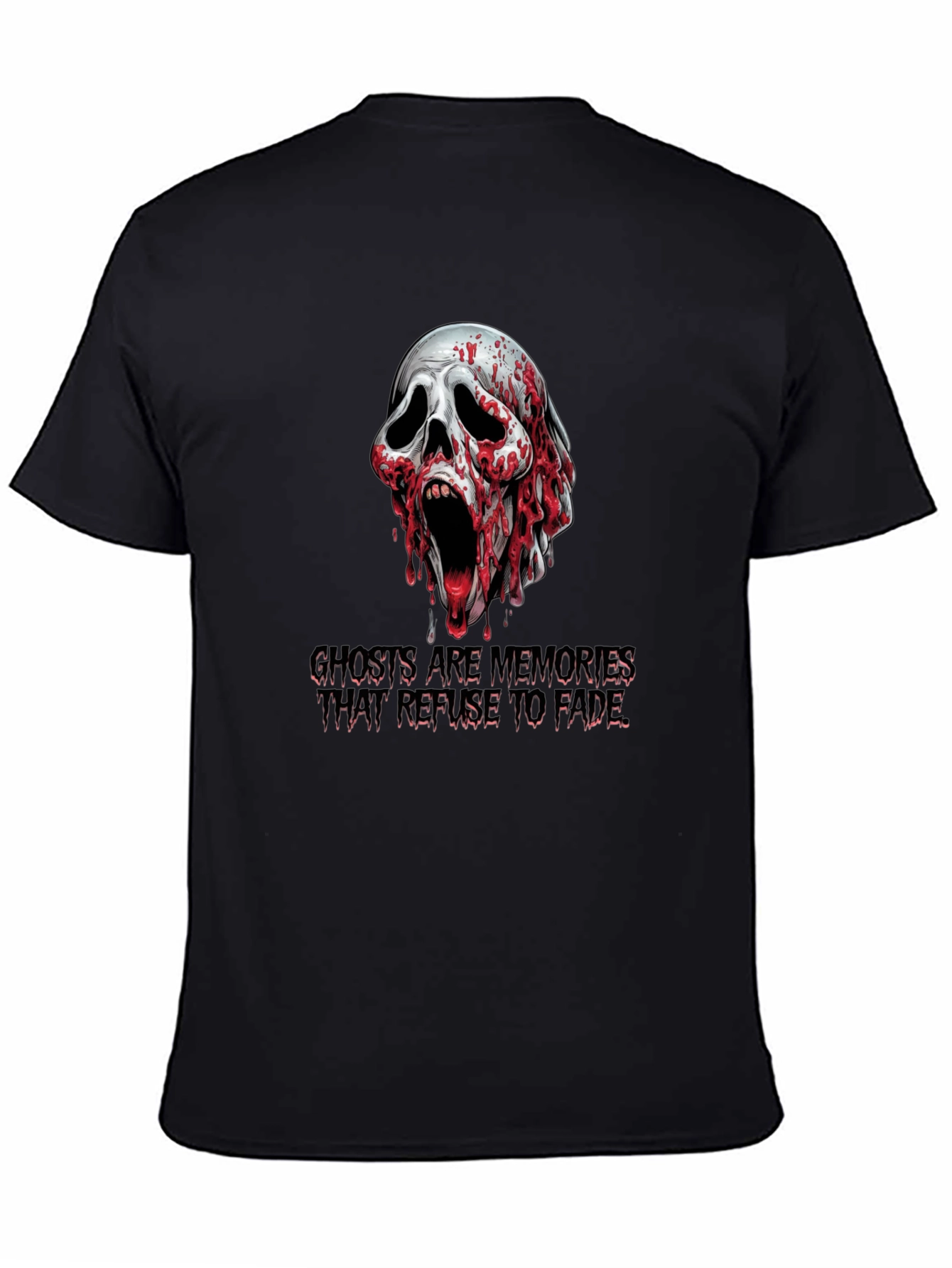 Spooky Skull Graphic Tee: Ghosts Are Memories