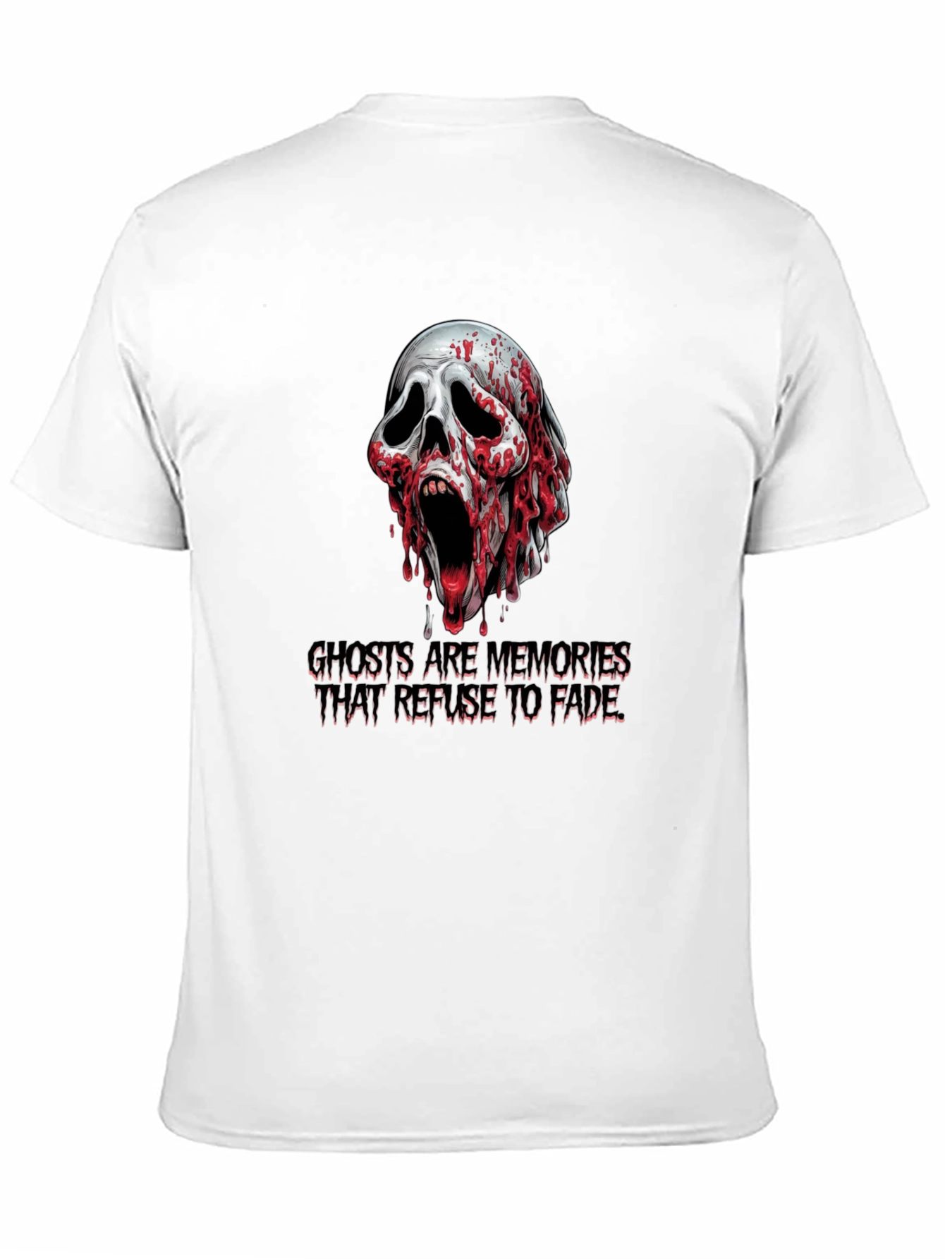 Spooky Skull Graphic Tee: Ghosts Are Memories