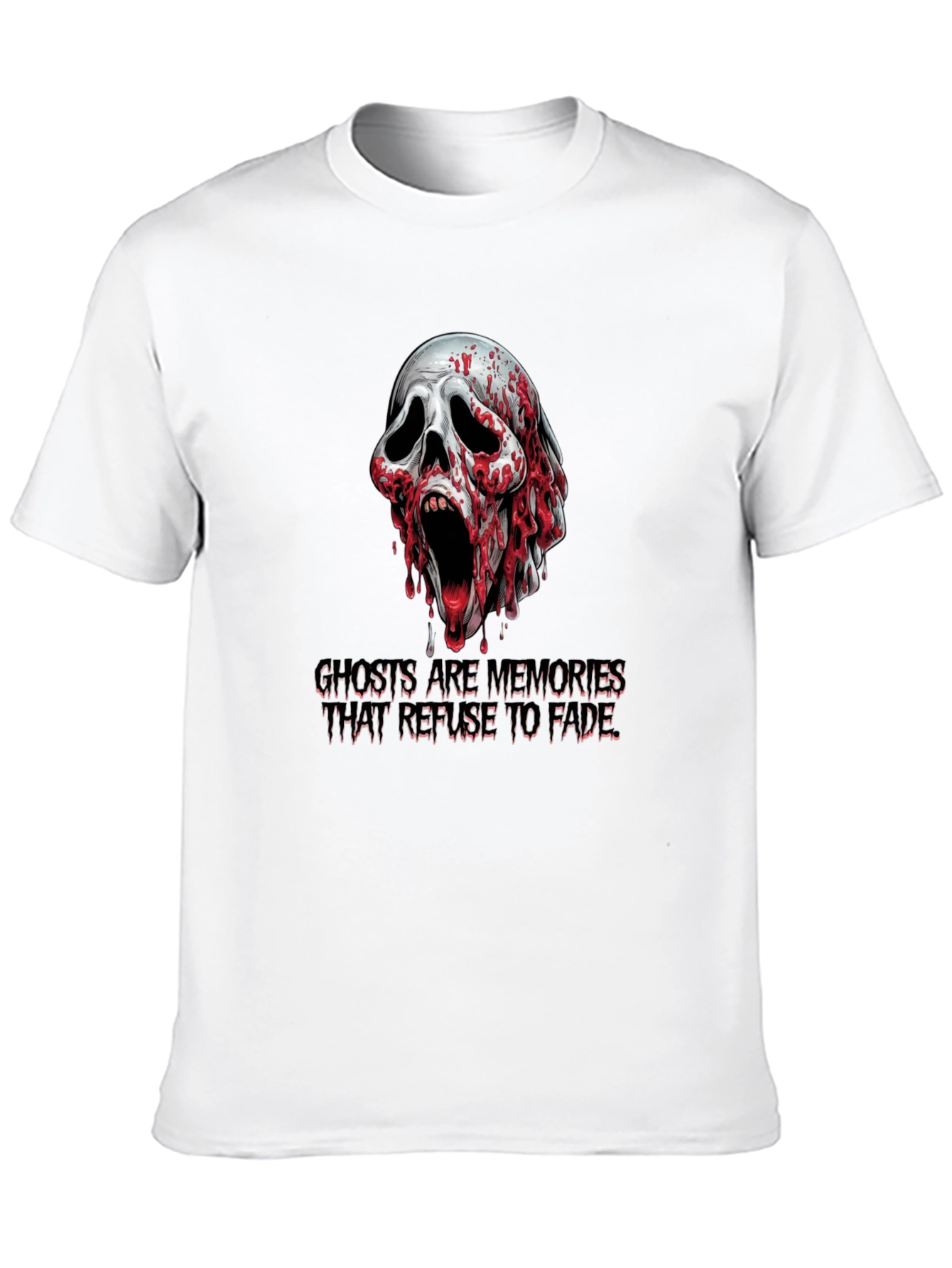 Spooky Skull Graphic Tee: Ghosts Are Memories