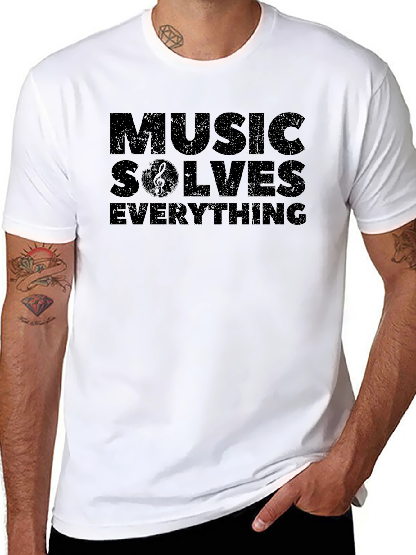 Music Solves Everything Black T-Shirt