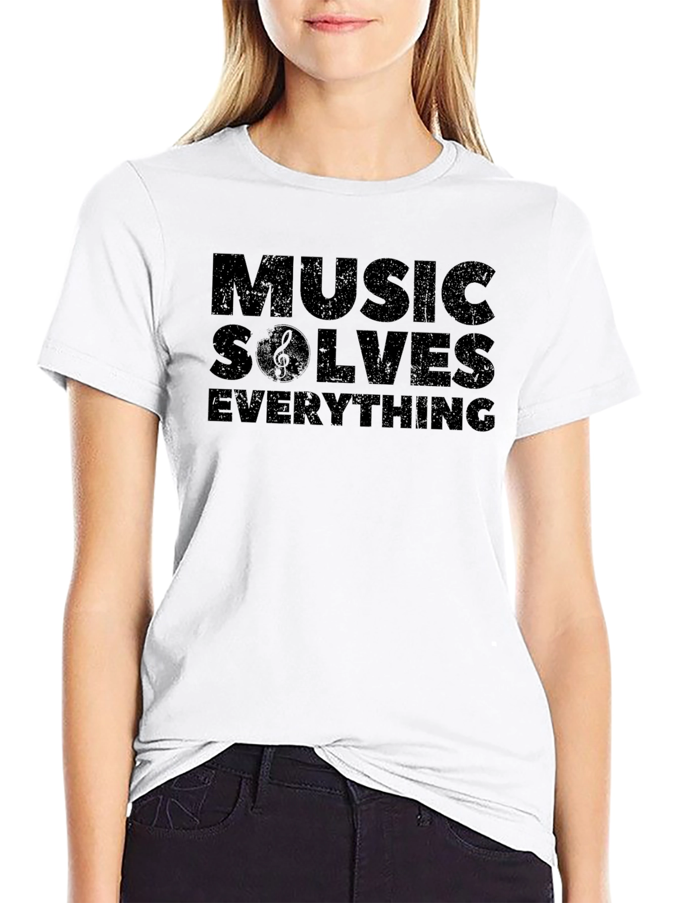 Music Solves Everything Black T-Shirt