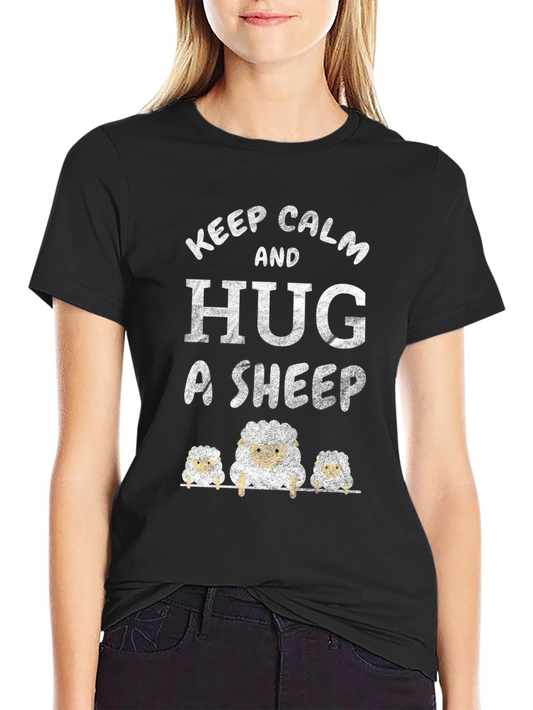 Keep Calm and Hug A Sheep Graphic Tee