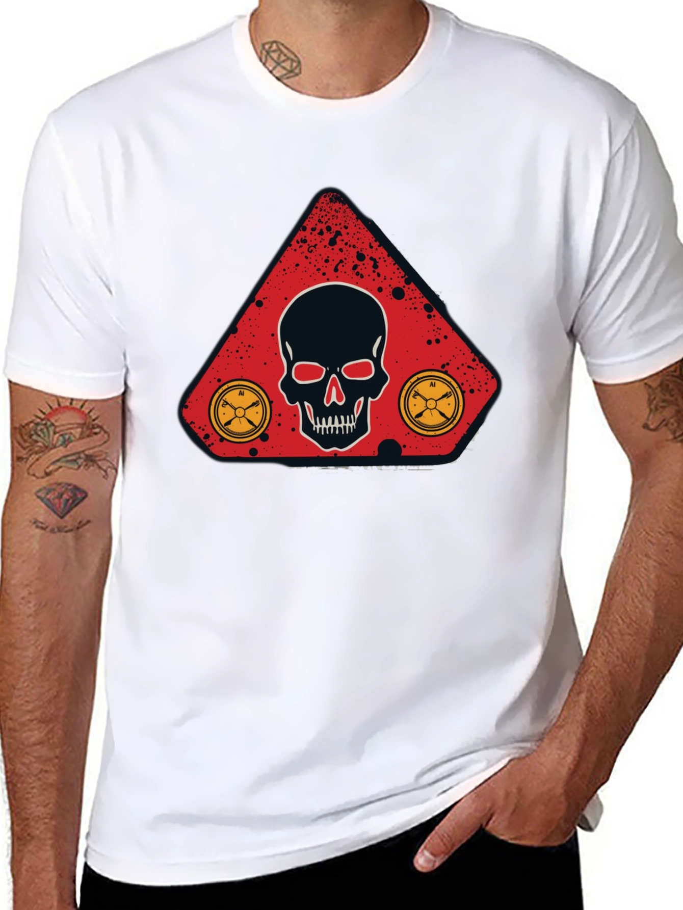 Skull & Compass Graphic Tee - Mens Black T-Shirt