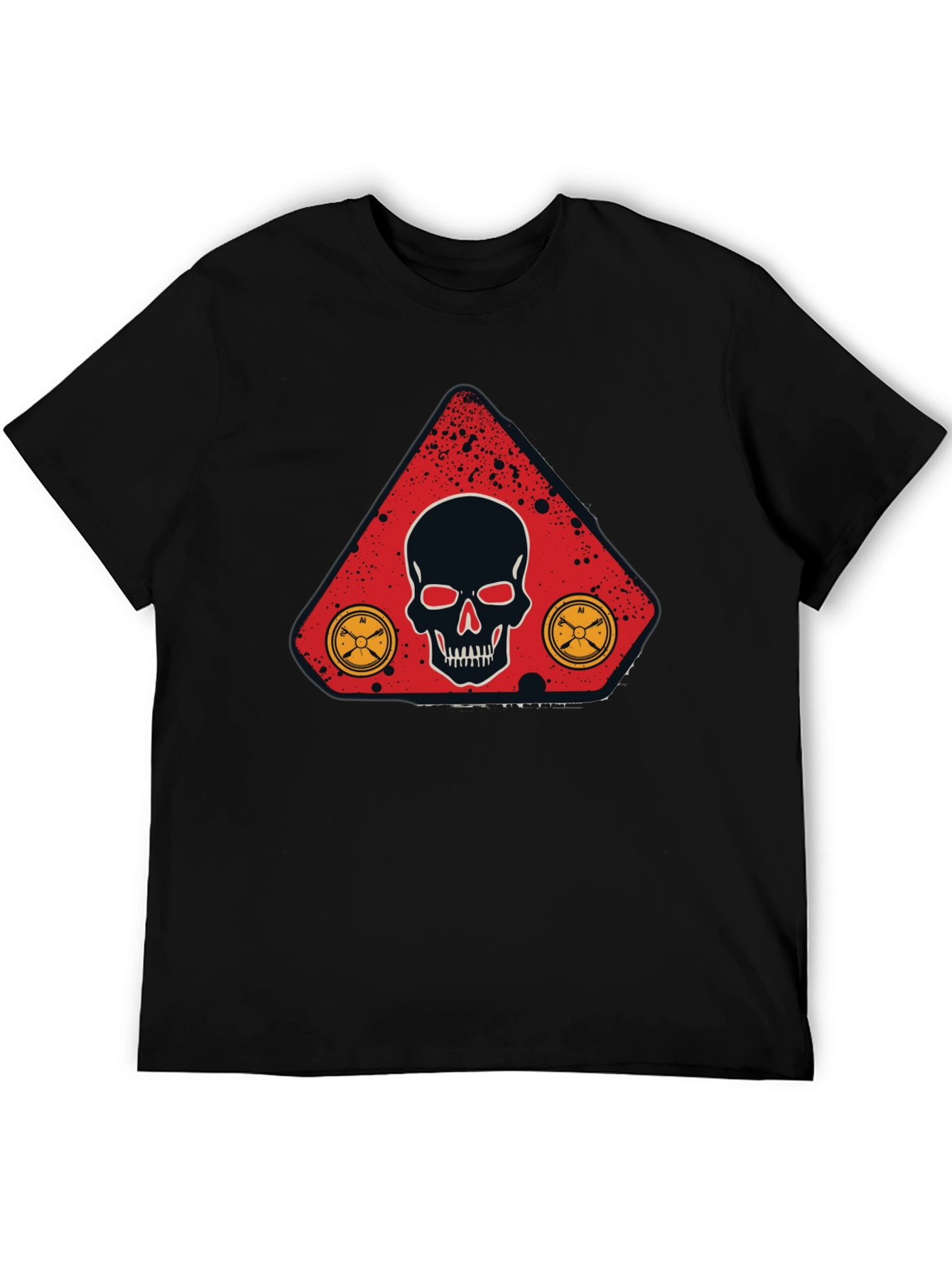 Skull & Compass Graphic Tee - Mens Black T-Shirt