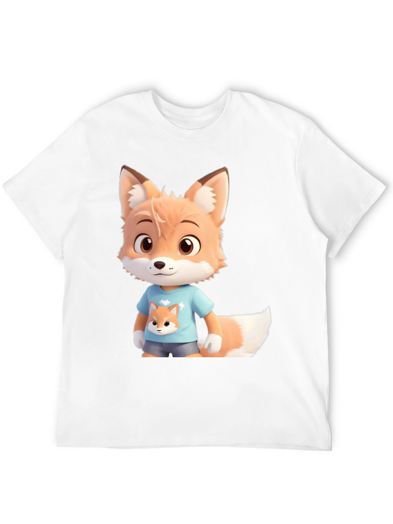Cute Fox Cartoon Character Graphic Tee