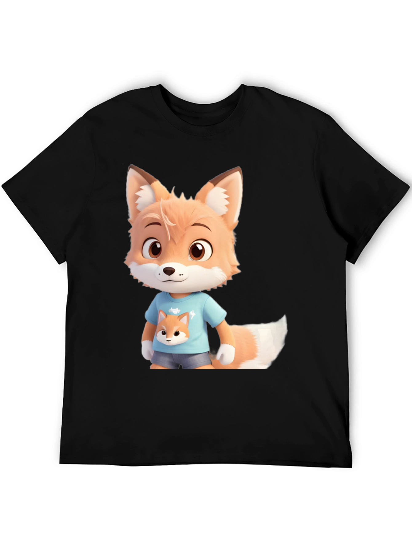 Cute Fox Cartoon Character Graphic Tee
