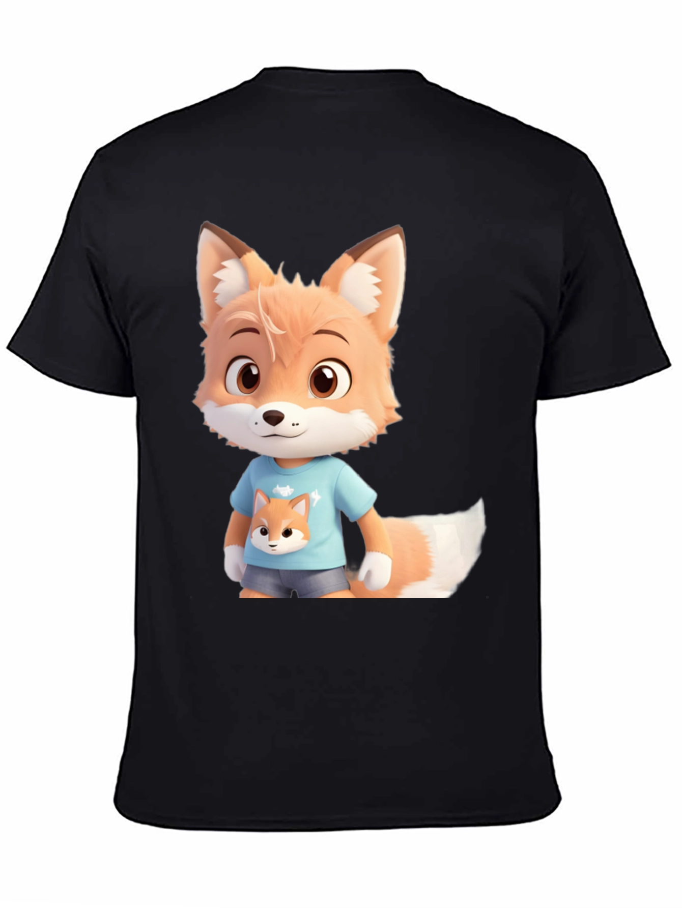 Cute Fox Cartoon Character Graphic Tee