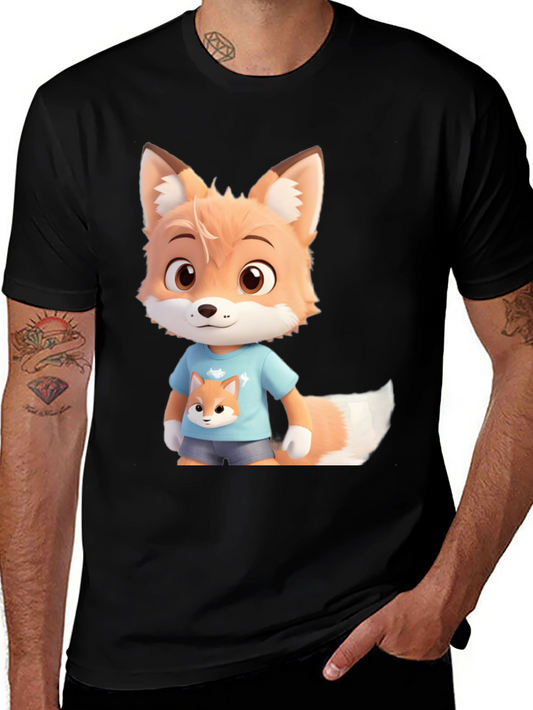 Cute Fox Cartoon Character Graphic Tee