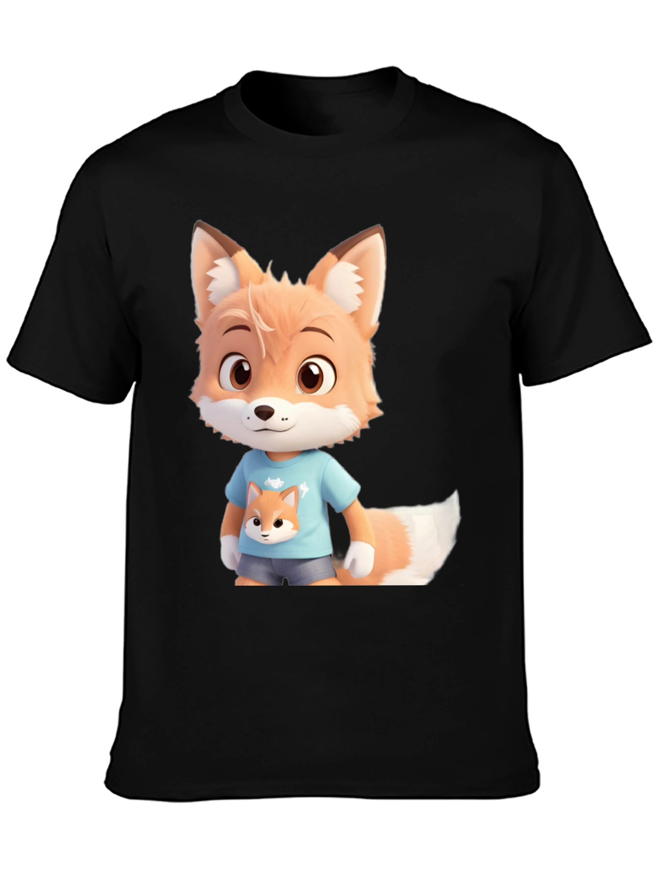 Cute Fox Cartoon Character Graphic Tee