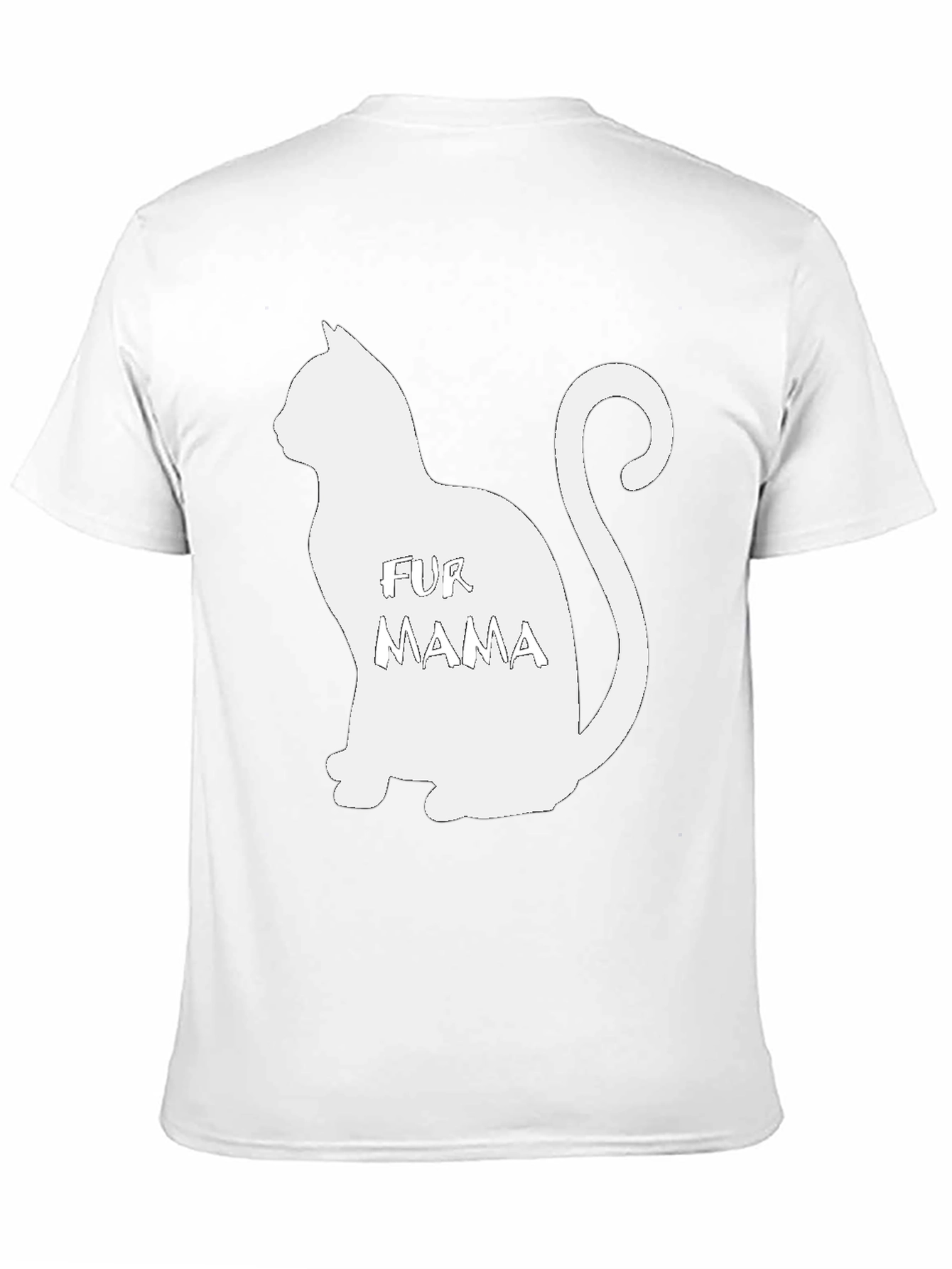 Fur Mama Cat Silhouette Black T-Shirt