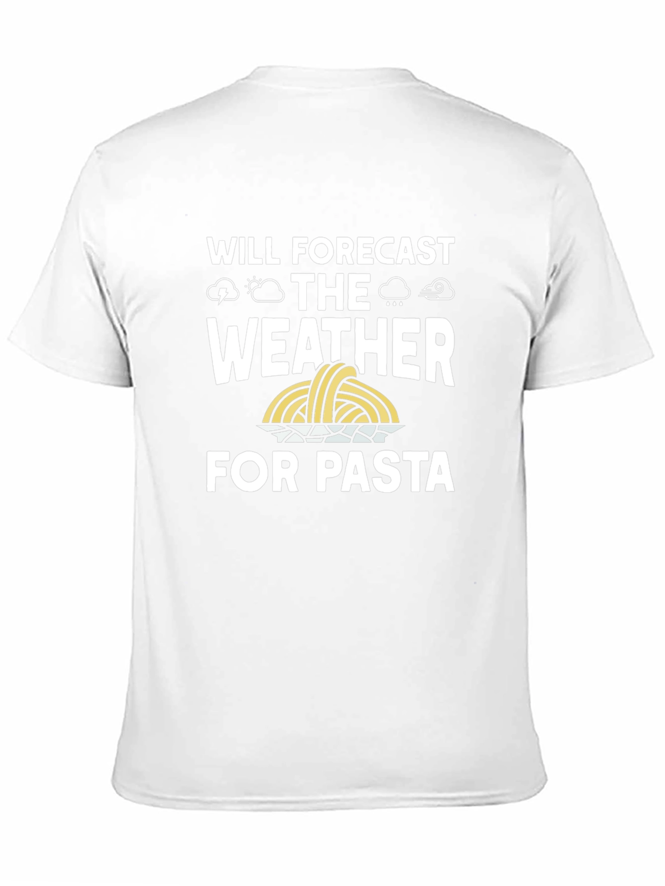 Funny Pasta Weather Forecast Black T-Shirt