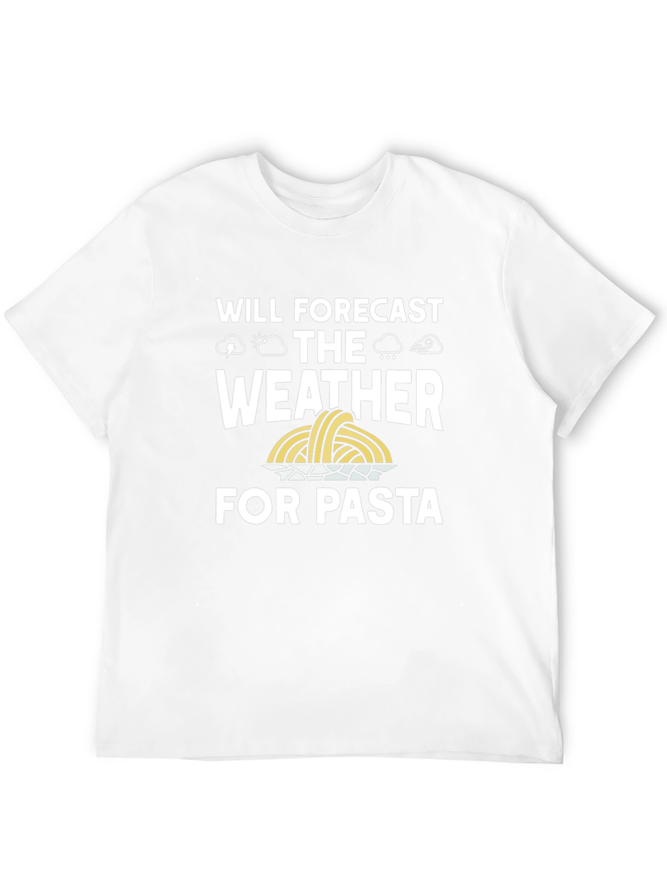 Funny Pasta Weather Forecast Black T-Shirt