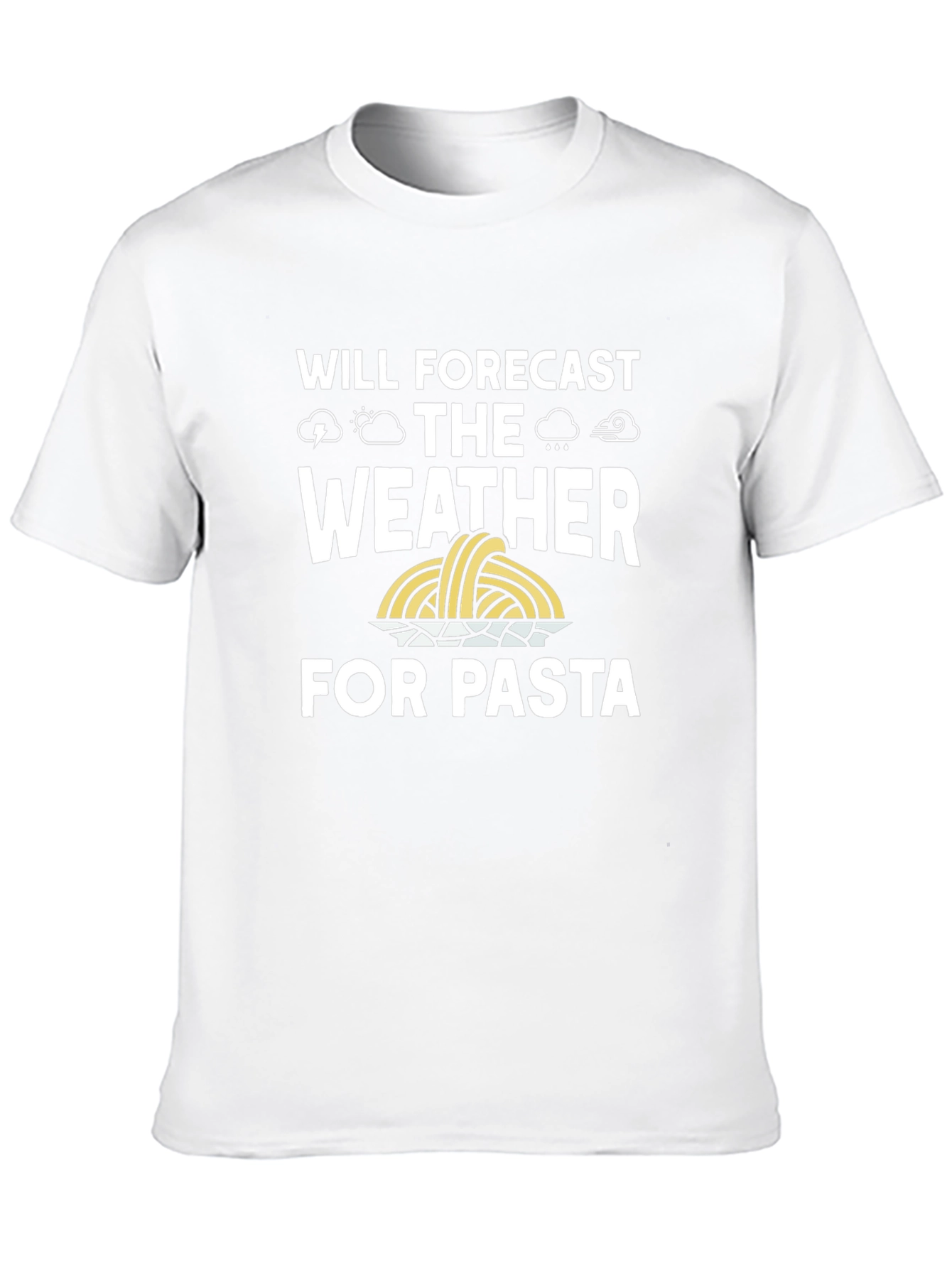 Funny Pasta Weather Forecast Black T-Shirt