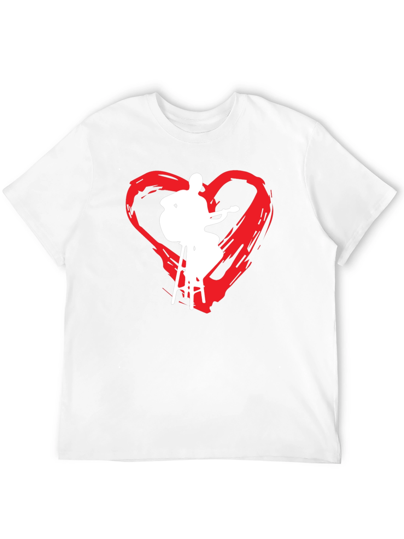 Musician Heart Graphic Tee - Black Cotton T-Shirt