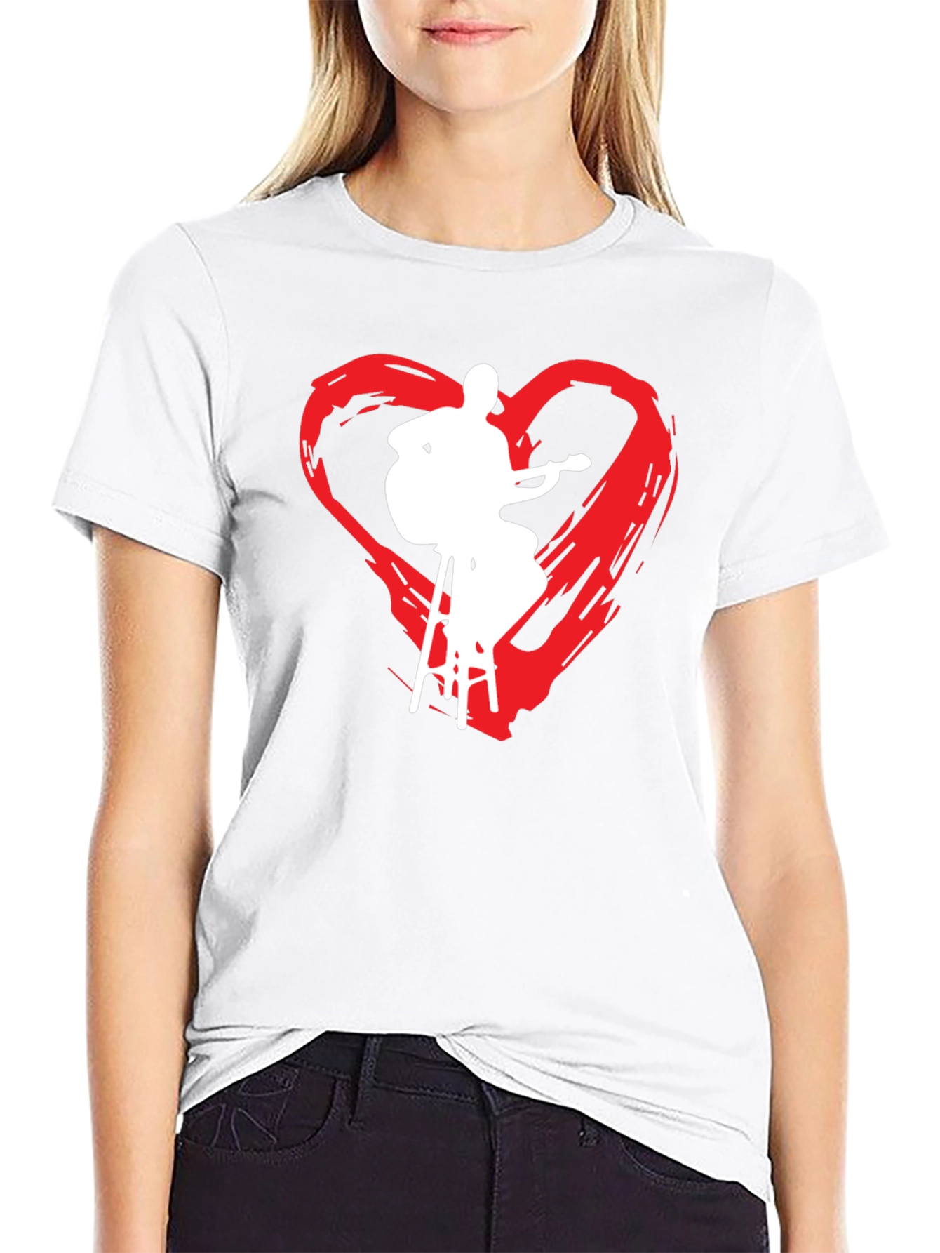 Musician Heart Graphic Tee - Black Cotton T-Shirt