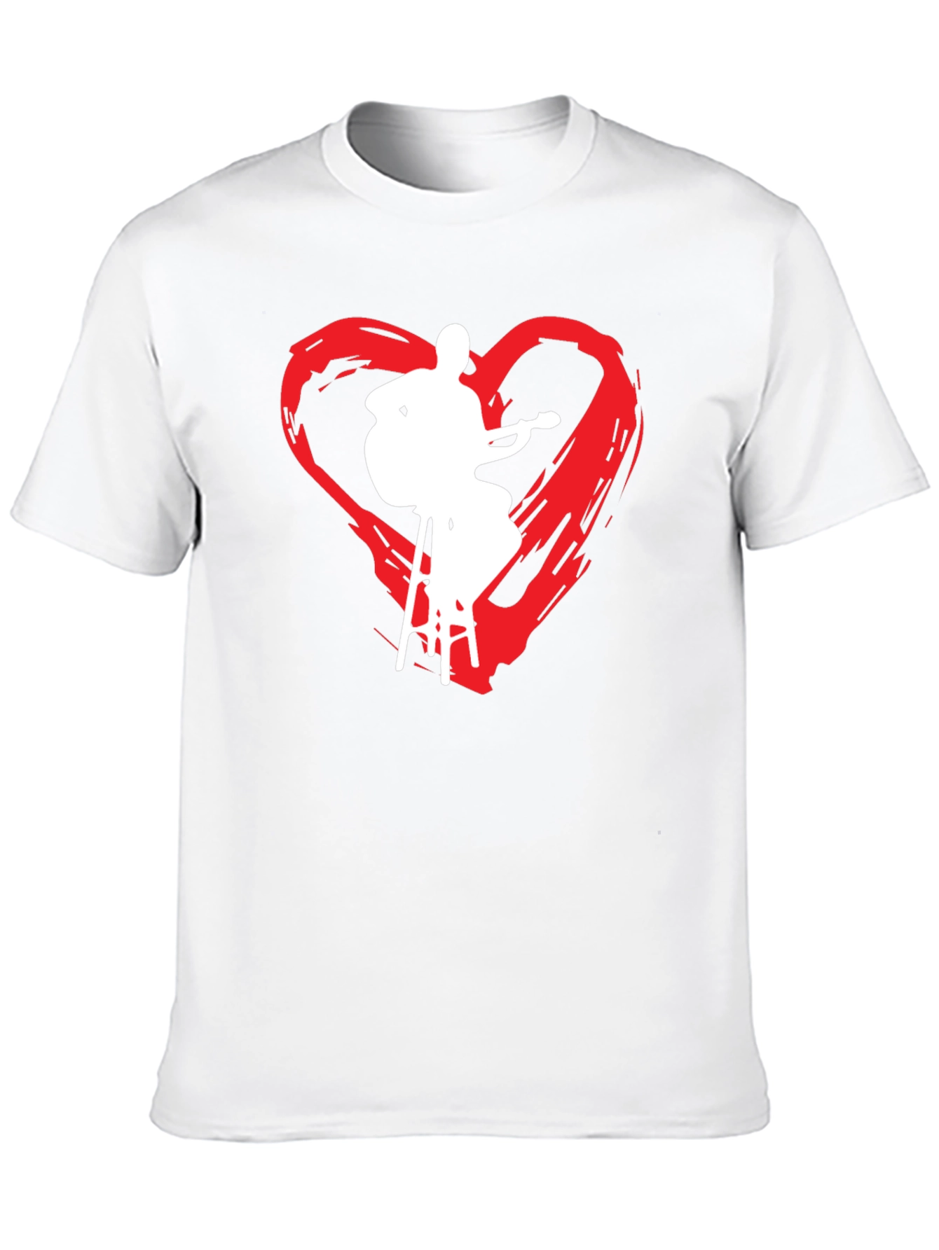 Musician Heart Graphic Tee - Black Cotton T-Shirt