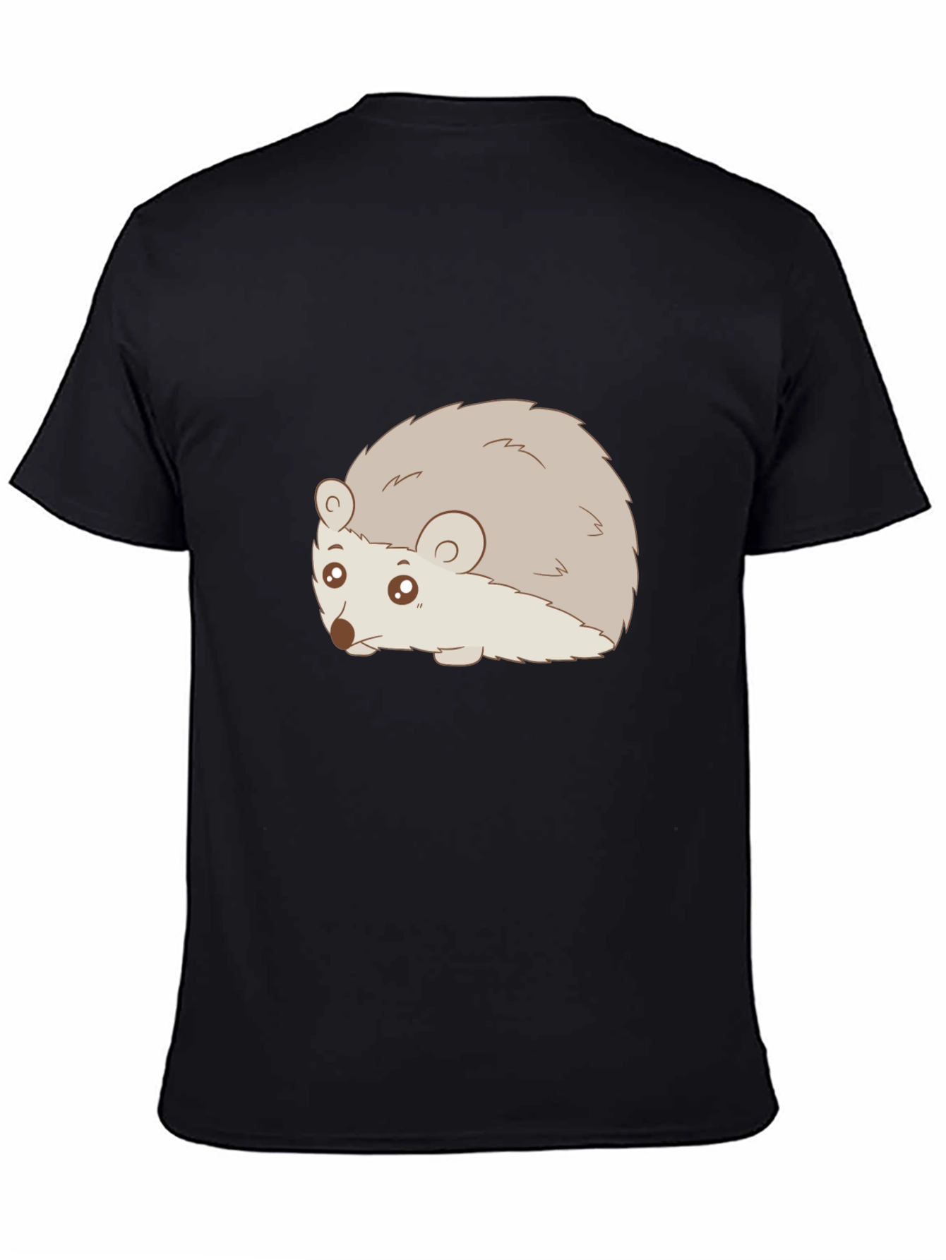 Cute Hedgehog Graphic Tee - Black Unisex T-Shirt