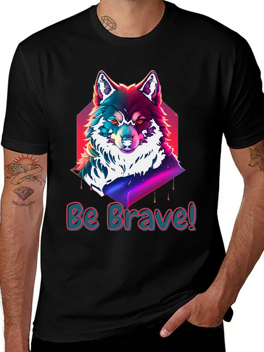 Be Brave Wolf Graphic Tee - Soft Cotton Comfort