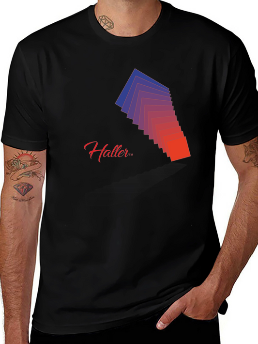 Gradient Squares Graphic Tee - Modern Design