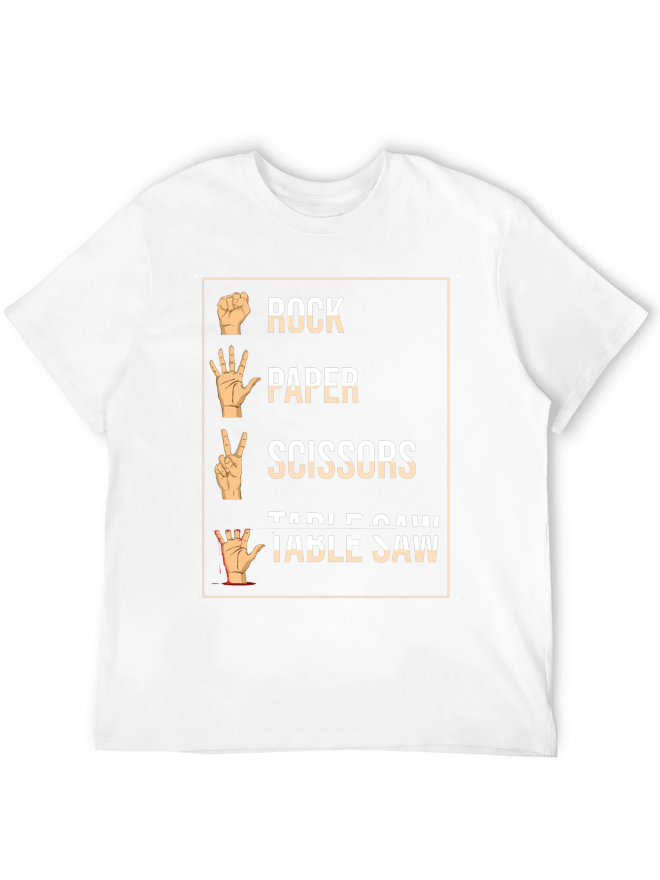 Rock Paper Scissors Table Saw Graphic Tee