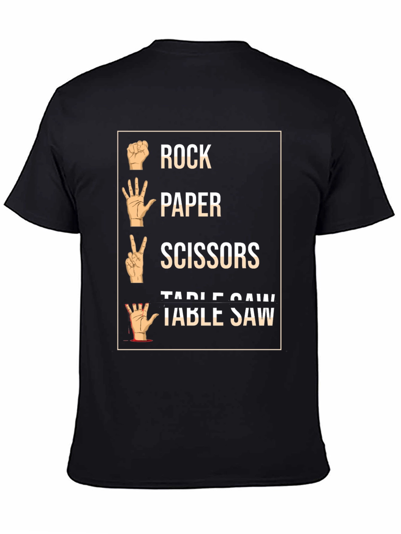 Rock Paper Scissors Table Saw Graphic Tee