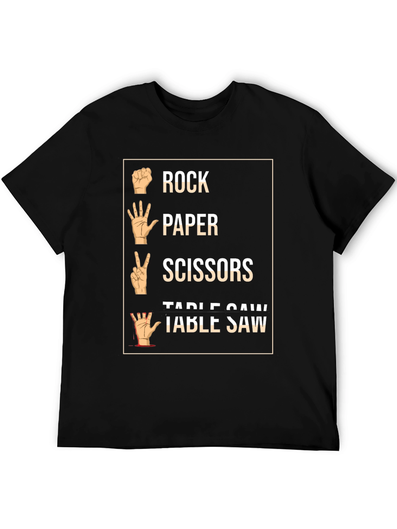 Rock Paper Scissors Table Saw Graphic Tee