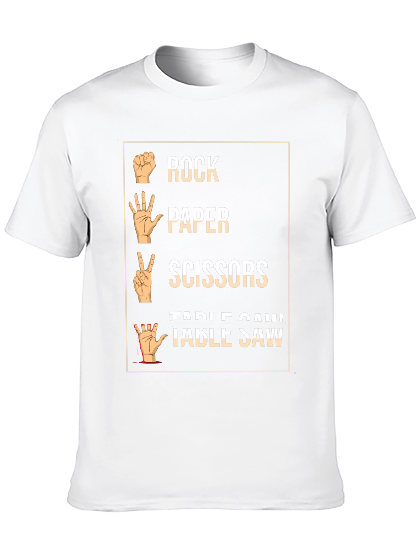 Rock Paper Scissors Table Saw Graphic Tee