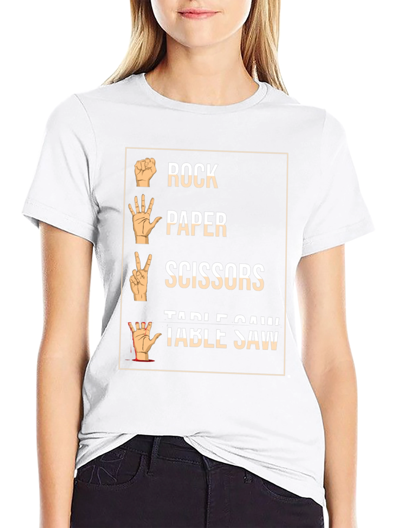 Rock Paper Scissors Table Saw Graphic Tee