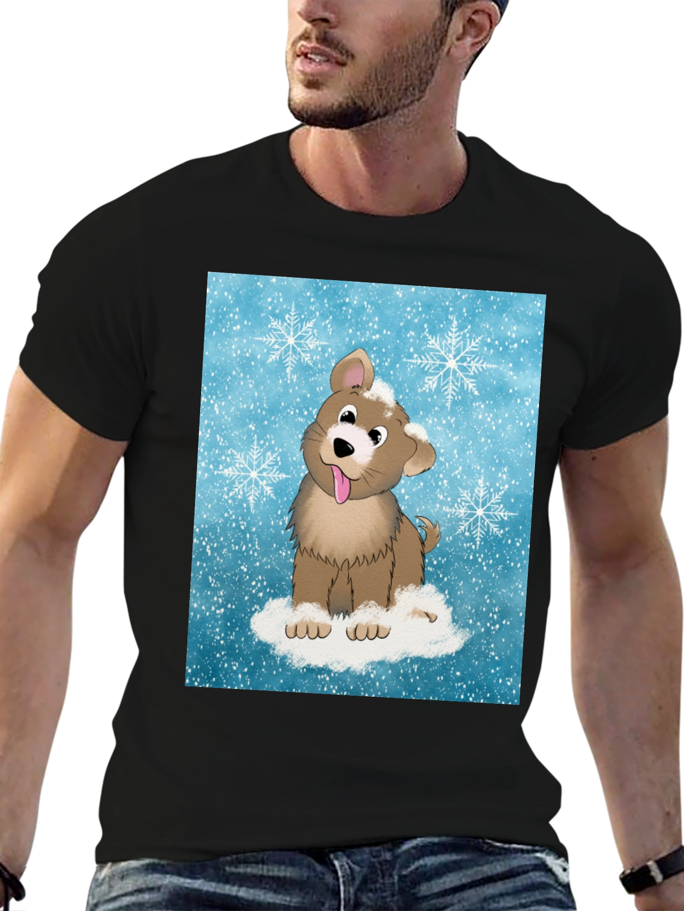 Cute Puppy Snowflake T-Shirt