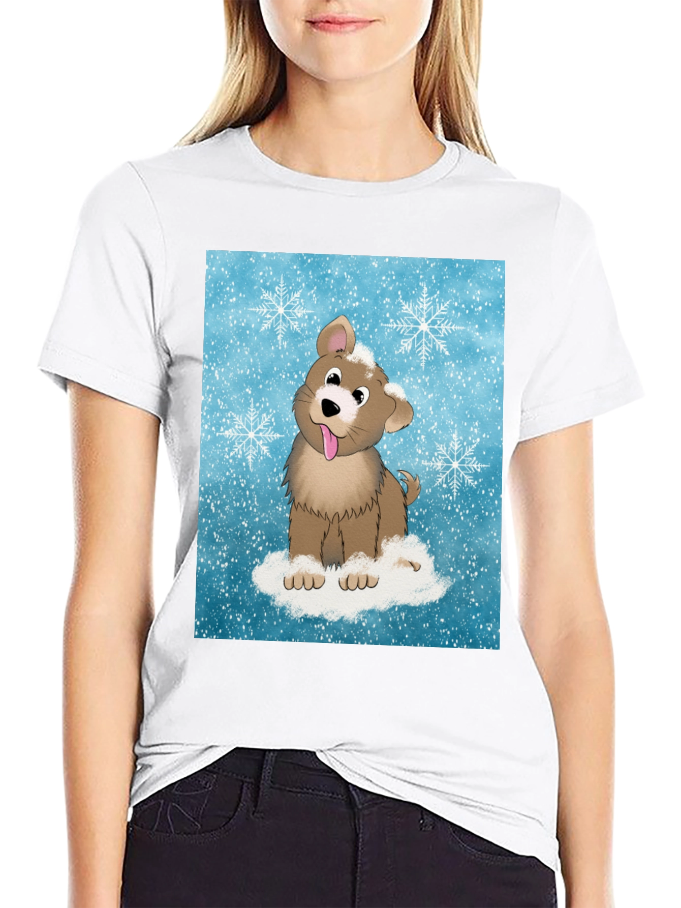 Cute Puppy Snowflake T-Shirt
