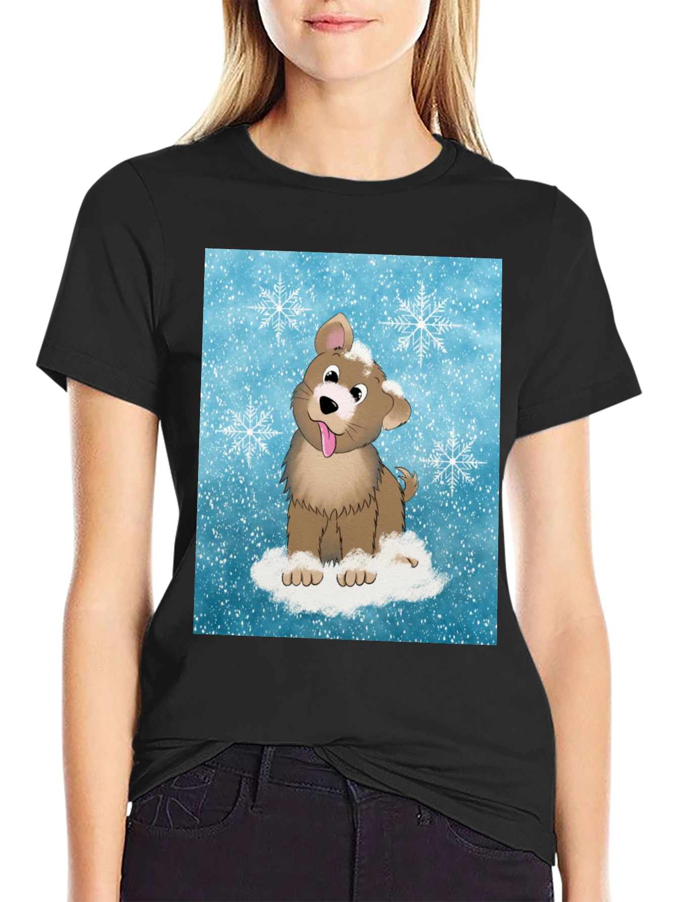 Cute Puppy Snowflake T-Shirt