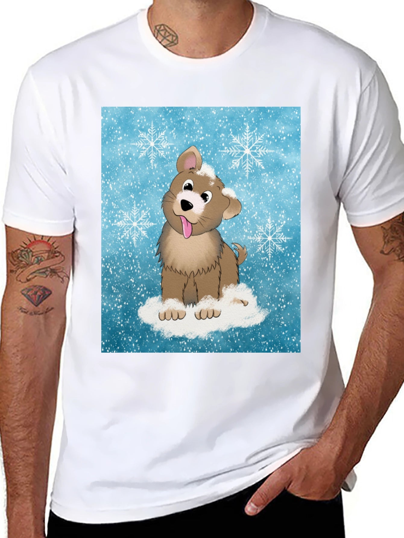Cute Puppy Snowflake T-Shirt