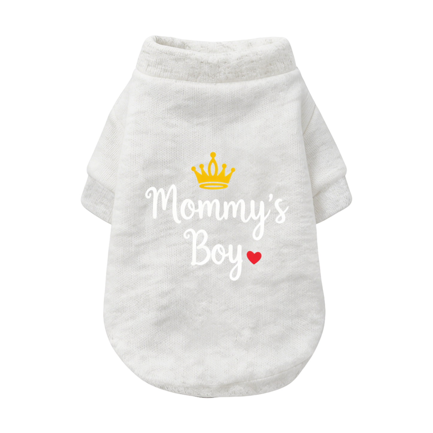 Mommy¡¯s Boy Golden Crown Heart Puppy Cardigan Sweater, Handsome Boy Pet Top