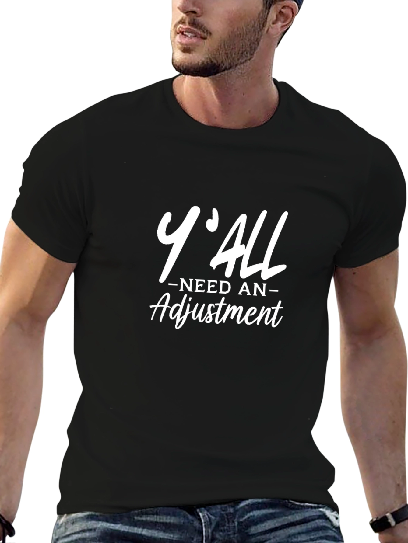 Yall Need An Adjustment Graphic Tee - Black