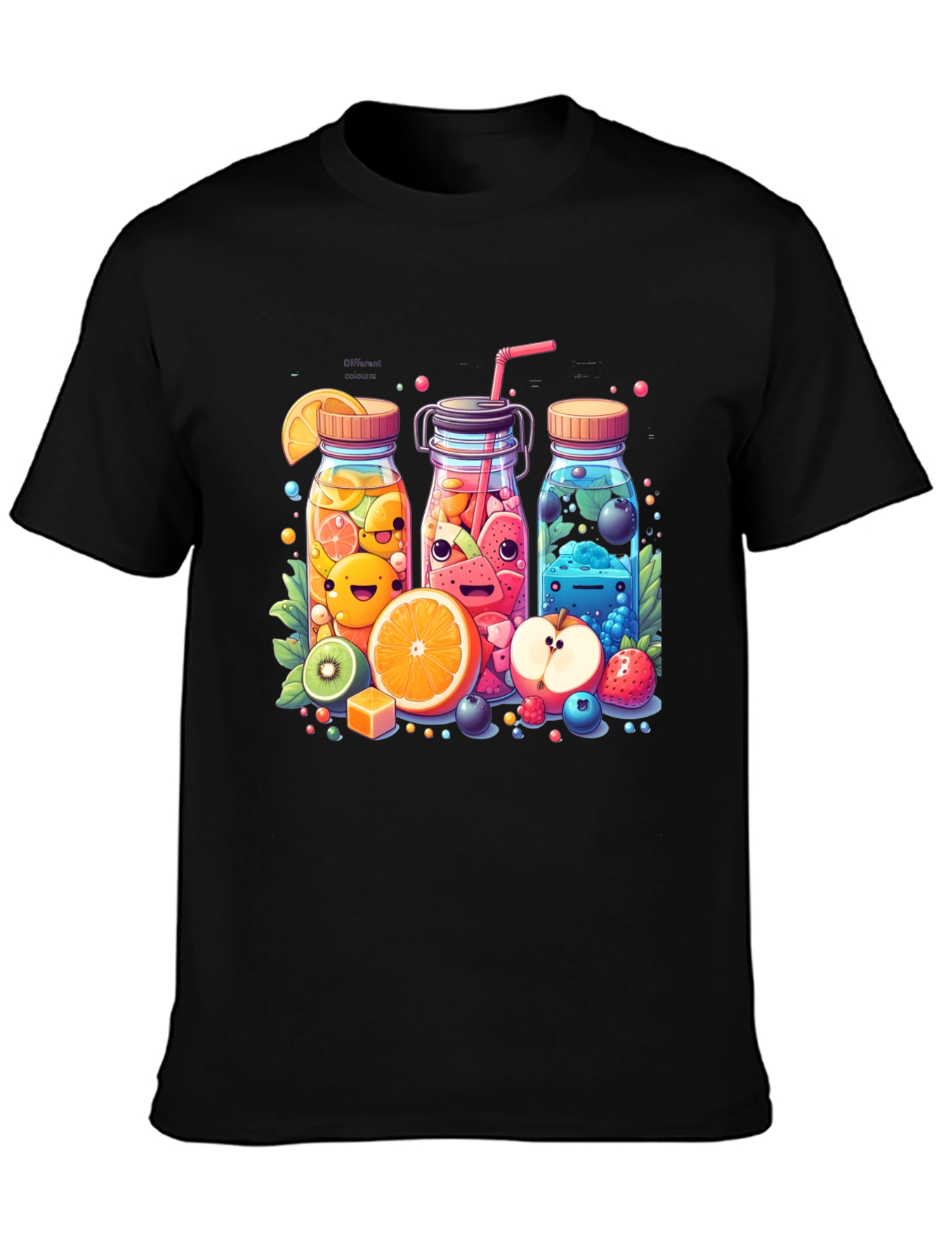 Fun Fruit Juice Graphic T-Shirt - Unisex Casual Tee