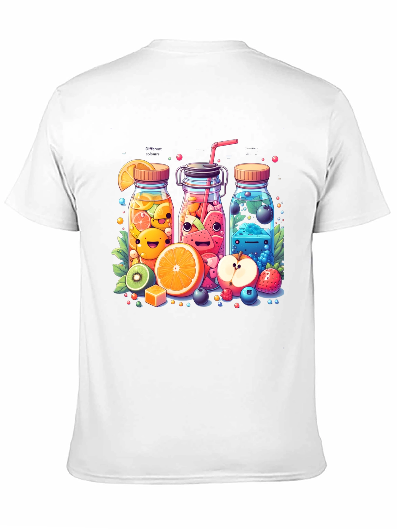 Fun Fruit Juice Graphic T-Shirt - Unisex Casual Tee