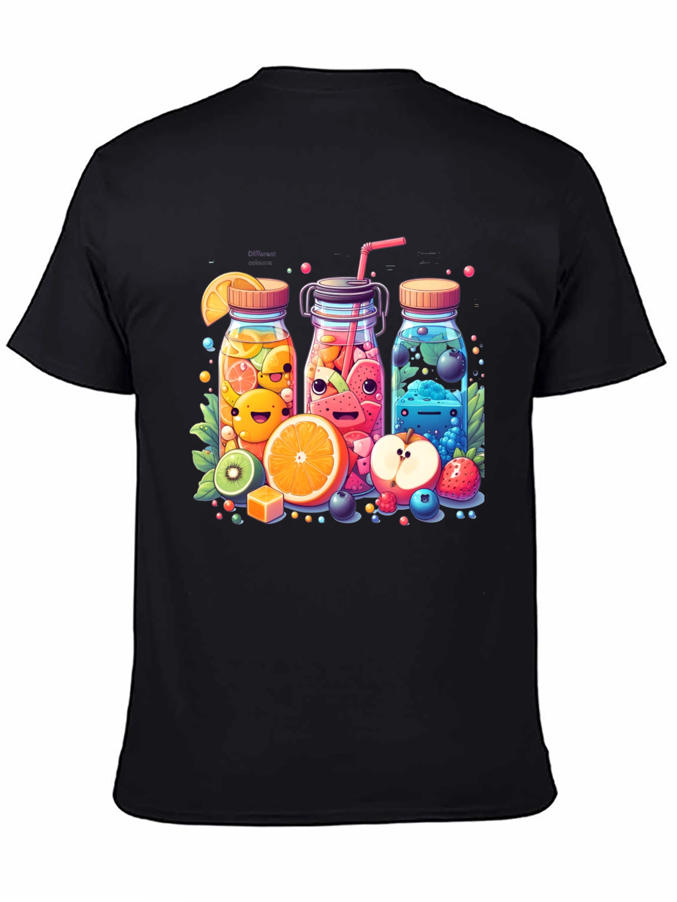 Fun Fruit Juice Graphic T-Shirt - Unisex Casual Tee